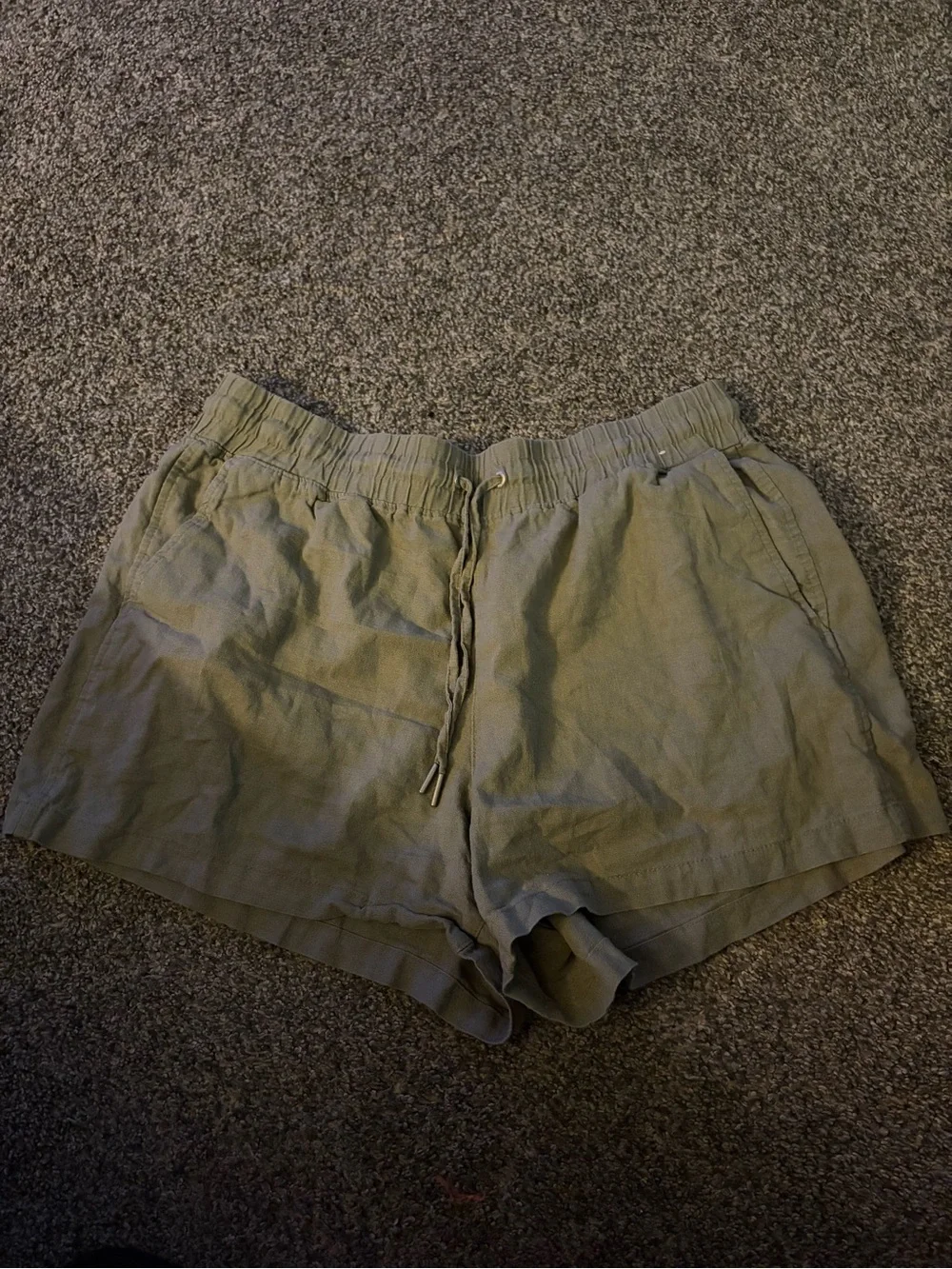 Gap Casual Olive Drawstring Linen Blend Shorts